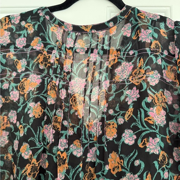 Free People Floral Long Sleeve Maxi Dress Size Large - Picture 9 of 10